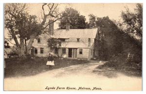 1915 Lynde Farm House, Melrose, MA Postcard