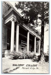 Forest City Iowa IA RPPC Photo Postcard Waldorf College 1937 Posted Vintage