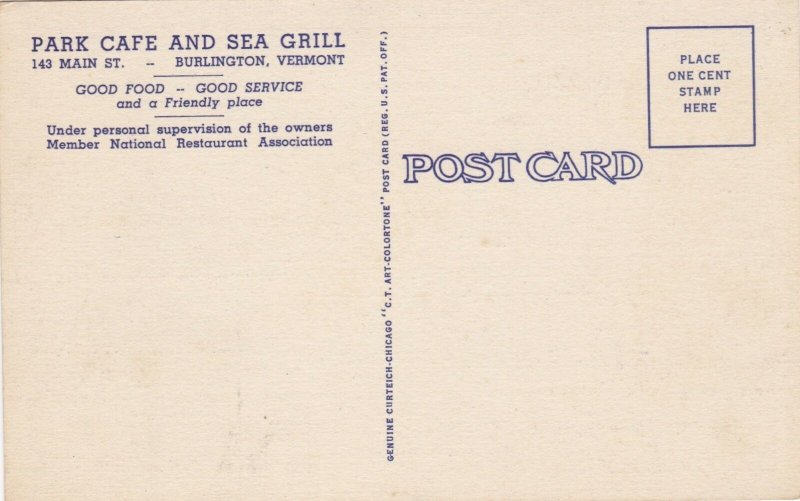 Vermont Burlington Interior Park Cafe & Sea Grill Curteich sk3430