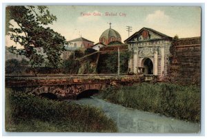 1907 Parian Gate Walled City Intramuros Manila Philippines Antique Postcard