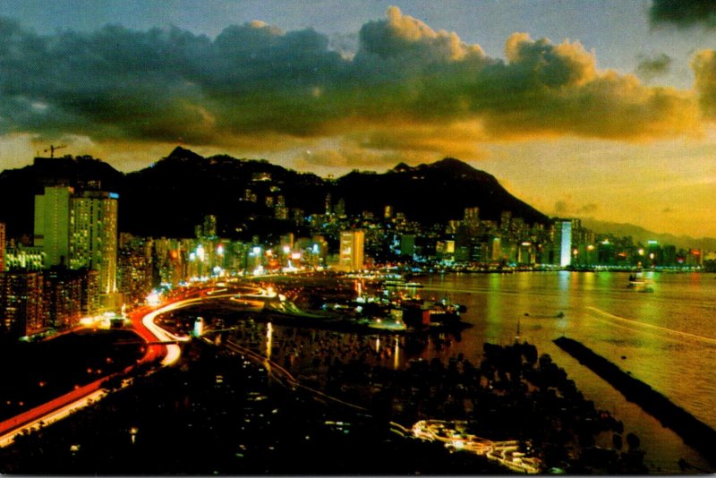 Hong Kong Beautiful Dusk Scene Of Victoria