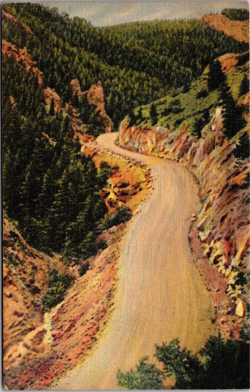 Mine Hill, North Cheyenne Canyon, Pikes Peak Region CO Vtg c1938 Postcard G12