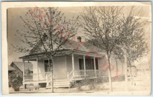 c1900s Small House RPPC S. Washington Street Sign Real Photo Postcard Spring A43