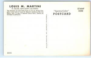 Louis M. Martini Sherry Cellar St. Helena Napa County California Postcard B31