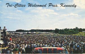 Muscle Shoals Alabama ~ Tri-Cities Welcomed President Kennedy Vintage Postcard