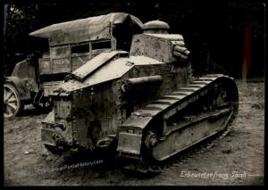 Germany WWI Captured French Tank Panzer Photo 68939