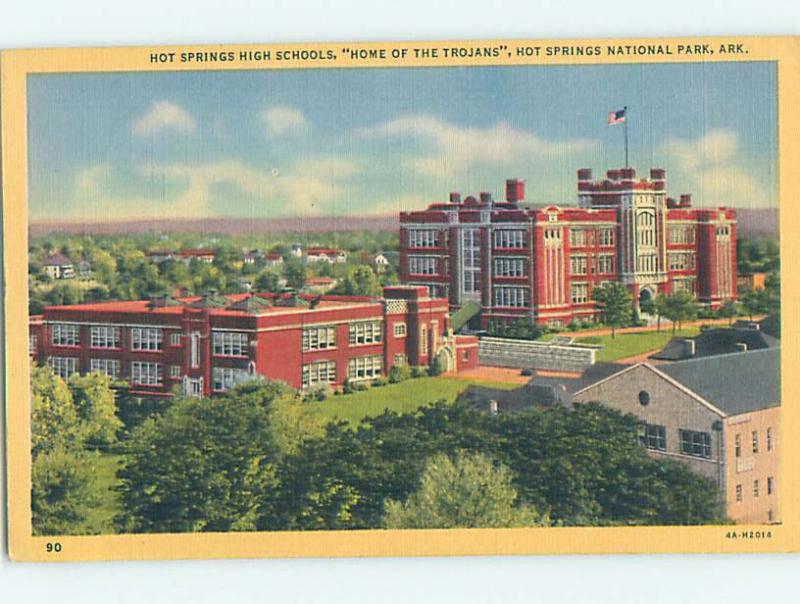 Unused Linen HIGH SCHOOL Hot Springs Arkansas AR L9938