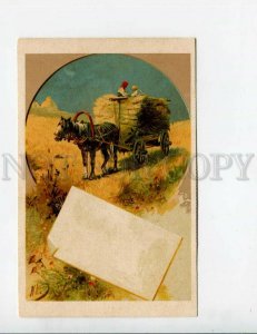 3120101 RUSSIAN Types HORSE w/ Hay by KARAZIN vintage LITHO PC