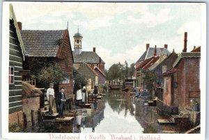 c1890s Dinteloord, Netherlands Van Houten Cocoa Advertising Canal Holland A358