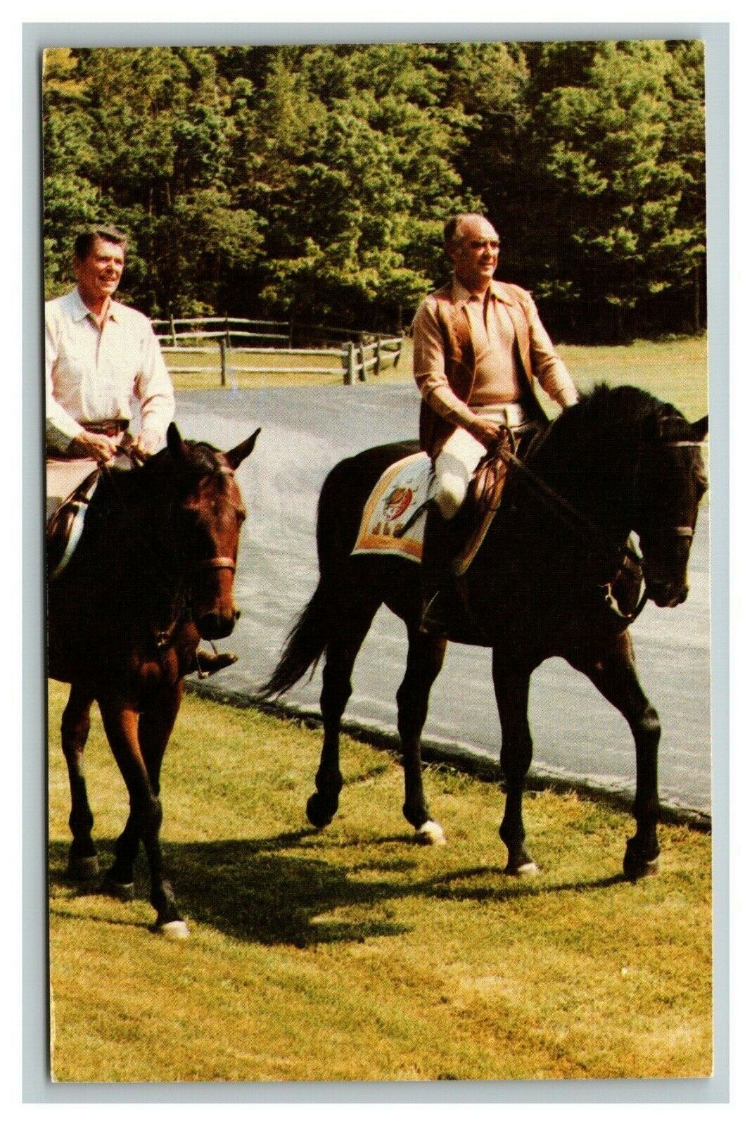 Vintage 1981 Postcard President Ronald Reagan with Mexico President on