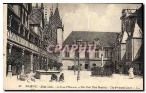 Old Postcard Beaune Hotel God the Court of Honor
