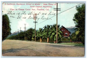 1908 View On Orange Grove Avenue California Residence Pasadena CA Postcard 