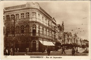 PC CPA BRAZIL, PERNAMBUCO, RUA DO IMPERADOR, VINTAGE POSTCARD (b11362)