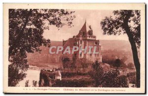 Postcard Old Dordogne Chateau de Montfort and the Dordogne