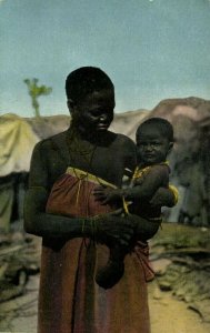 German South West Africa, Damara Woman with Child, Bergdamra (1910s) Mission