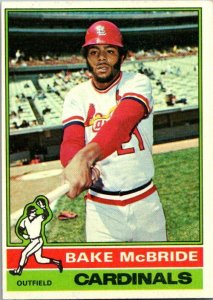 1976 Topps Baseball Card Bake McBride St Louis Cardinals  sk12344