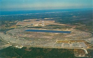 Florida Daytona Beach Racetrack Aerial View Vintage Chrome Postcard Unused