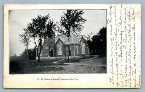 HIGGINSVILLE MO ME CHURCH ANTIQUE POSTCARD 