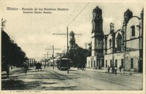 mexico, MEXICO, Avenida de los Hombres Illustres (1910s) Tram