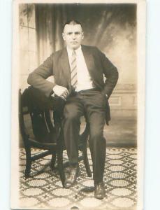 Old rppc MAN - MEN - MALE Possible Gay Interest Postcard AB1719