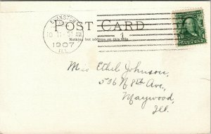 Vtg Evanston Illinois IL Fayerweather Hall of Science Northwestern 1907 Postcard