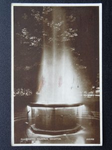 Sussex BRIGHTON Illuminated Fountain c1930s Postcard