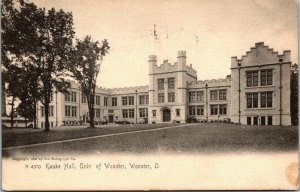 Vtg 1905 University of Wooster Kauke Hall Wooster Ohio OH Rotograph Postcard