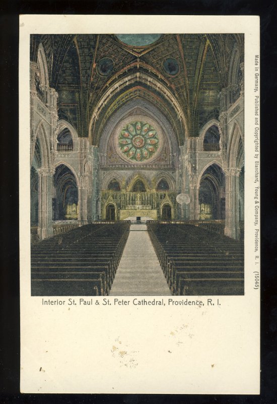 Providence, Rhode Island/RI Postcard, Interior,  St Peter & St Paul Cathedral