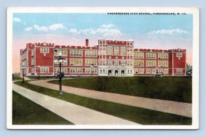 High School Building Parkersburg West Virginia WV UNP Linen Postcard O2