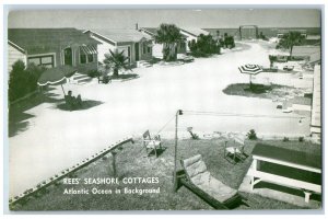 Ree's Seashore Cottages Atlantic Ocean Background St. Augustine FL Postcard