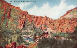 Tunnel No. 3 WEBER CANYON Utah Railroad Bridge c1910s Vintage Postcard