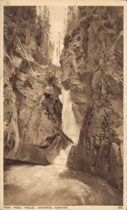 Canada Johnston Canyon, Lower Falls Banff Vintage Postcard 07.87