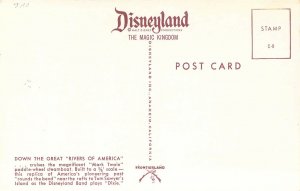 Disneyland, C-9, Down the Great Rivers of America,  Magic Kingdom,Old Postcard