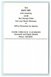 Eversharp Knife Advertising Postcard Herm Ermisch Cleaners Terre Haute IN