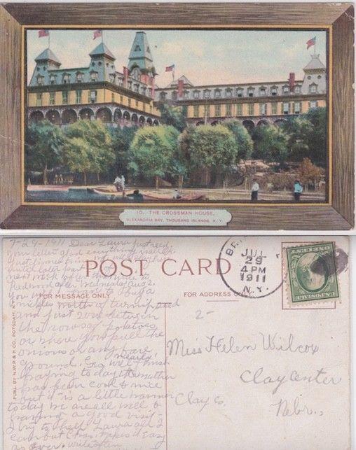 NY Clay Center NE Crossman House Thousand Islands NWC Vintage Postcard A01