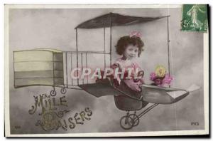 Old Postcard Jet Aviation Children