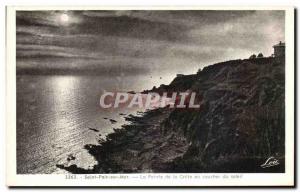 Old Postcard Saint Pair Sur Mer Pointe de La Crete at Sunset