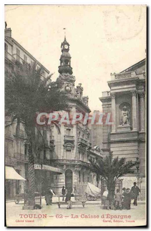 Old Postcard Bank Caisse d & # 39Epargne Toulon