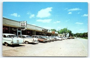 1950s LAKEVIEW ARKANSAS OZARK PLAYGROUND SERIES BUSINESS DISTRICT POSTCARD P3079