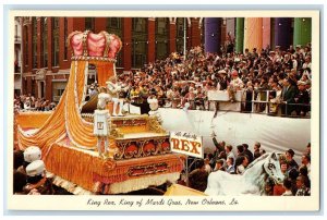 c1920's King Rex King Of Mardi Gras Crowd Parade New Orleans Louisiana Postcard