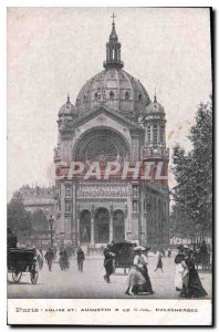 Old Postcard Paris St Augustin Church & the Boulevard Malesherbes