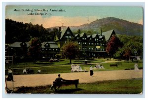 c1910 Main Building Silver Bay Association Lake George New York NY Postcard