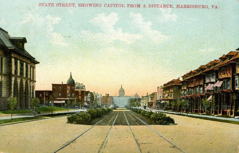 PA - Harrisburg. State Street, early 1900's