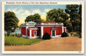 Hagerstown Maryland~Washington County Museum Of Fine Arts~Vintage Linen Postcard