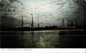 Norfolk Harbor by Moonlight Undivided Back VA Vintage Postcard P09