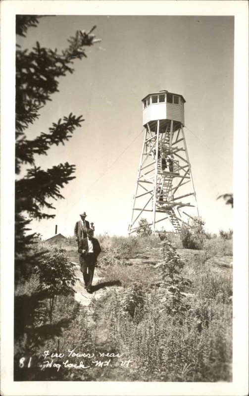 Fire Observation Tower Hogback Mtn. 1947 Wilmington VT Cancel RPPC