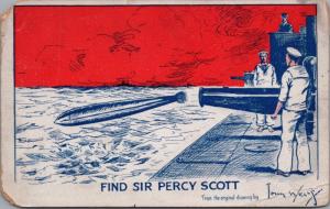 Find Sir Percy Scott Torpedo Navy Sailors 1922 John Wells Postcard D40 *As Is