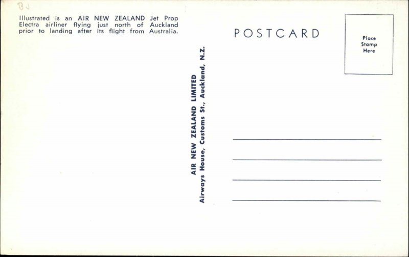 Air New Zealand Airplane Vintage Air Line Issued Postcard #3