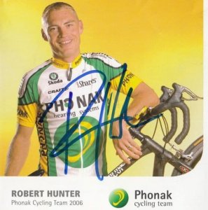 Robert Hunter South Africa Cyclist Cycling Champ Phonak Team Hand Signed Photo