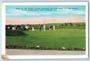 c1920's Golf Course Dellview Hotel On Lake Delton Kilbourn Wisconsin WI Postcard